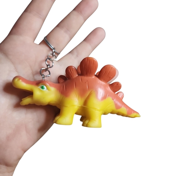 Yellow and Orange Dinosaur Keychain - Picture 1 of 1